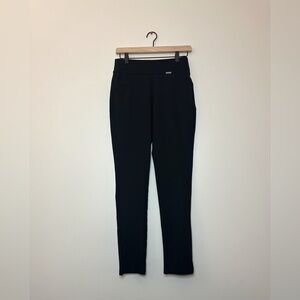 High Waist Stretch Slim Fit Pull on Pants with Pockets for Work Black Size 4